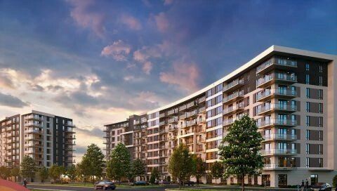 An artist 's impression of a large apartment building.