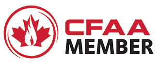 A cfaa member logo with a canadian maple leaf