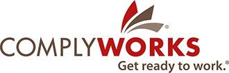 A logo for complyworks that says get ready to work