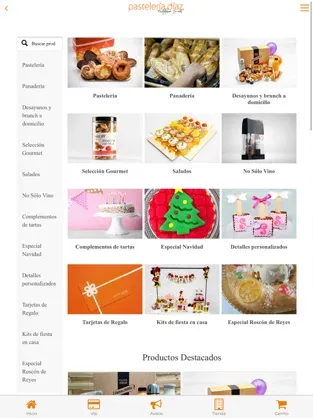 Captura de la web de Pastelería Díaz