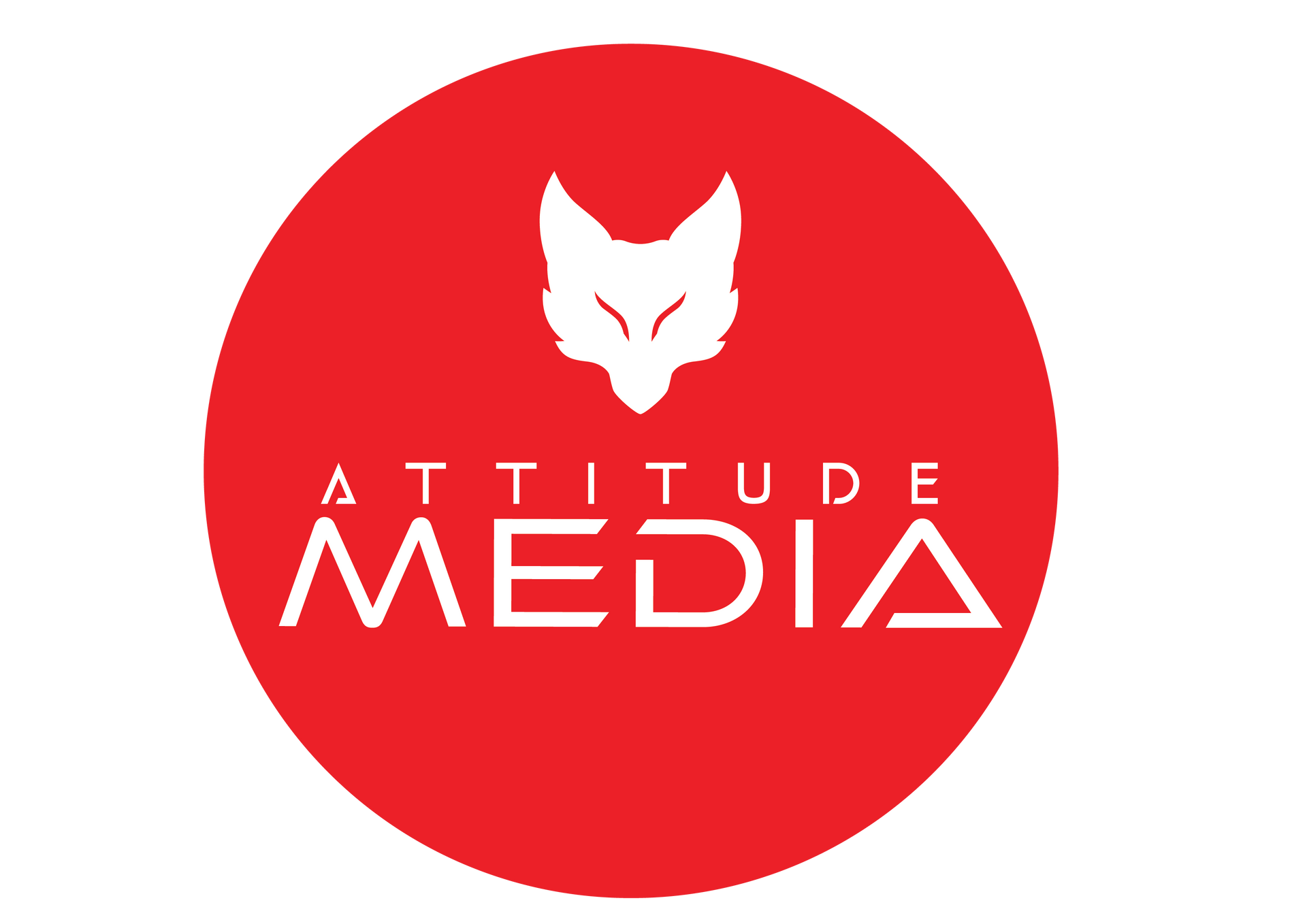 Red circle logo with white text