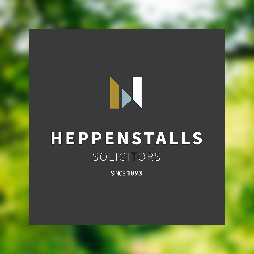 Heppenstalls Solicitors logo on a dark gray square.