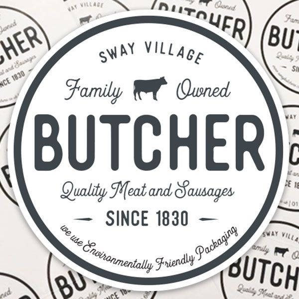 Circular logo for Sway butchers shop,