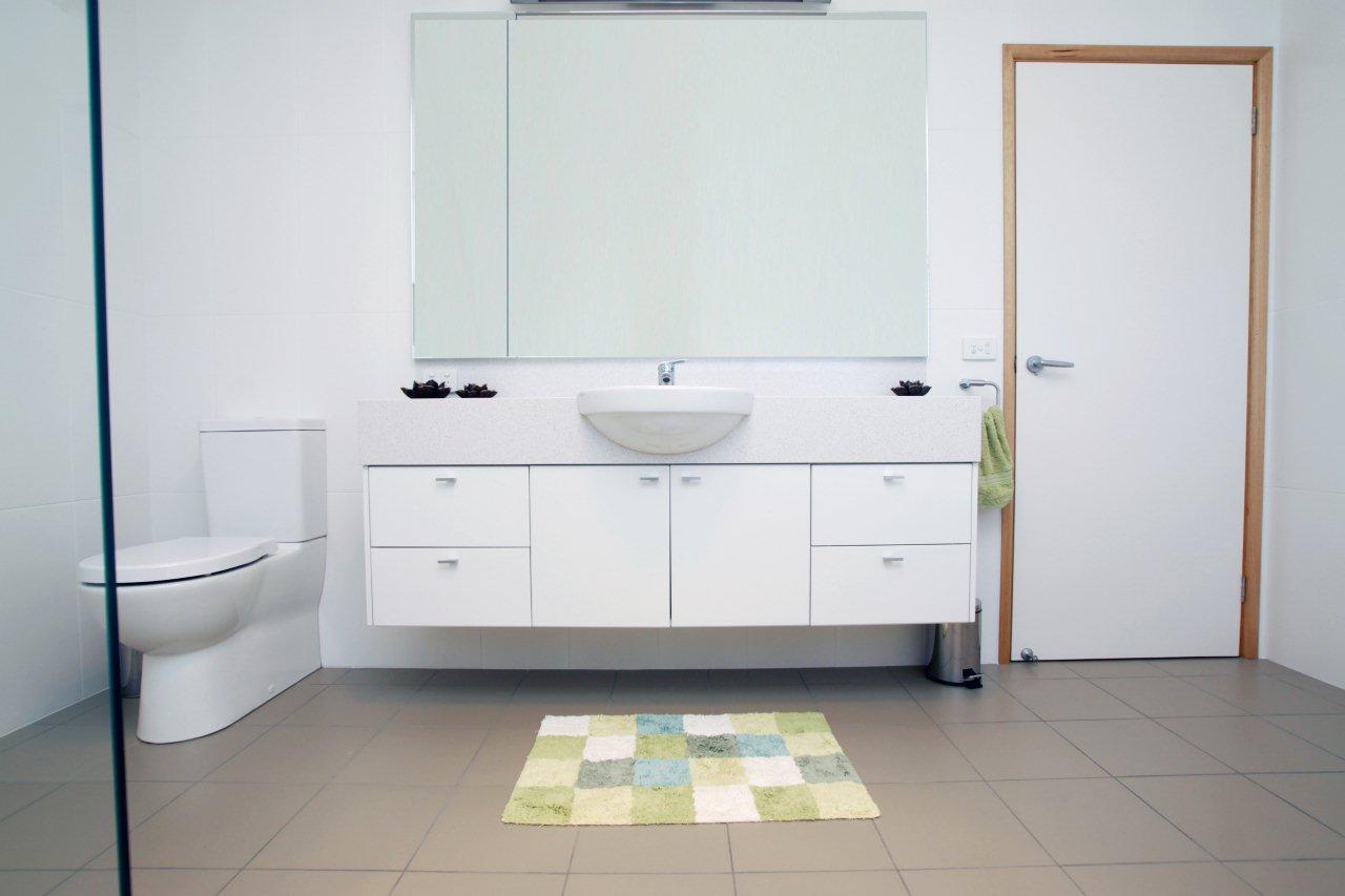 sleek elevated vanity