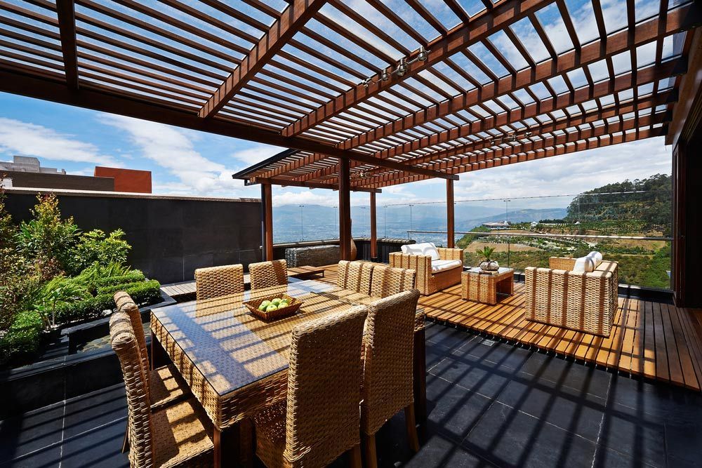 Beautiful Terrace Lounge With Pergola