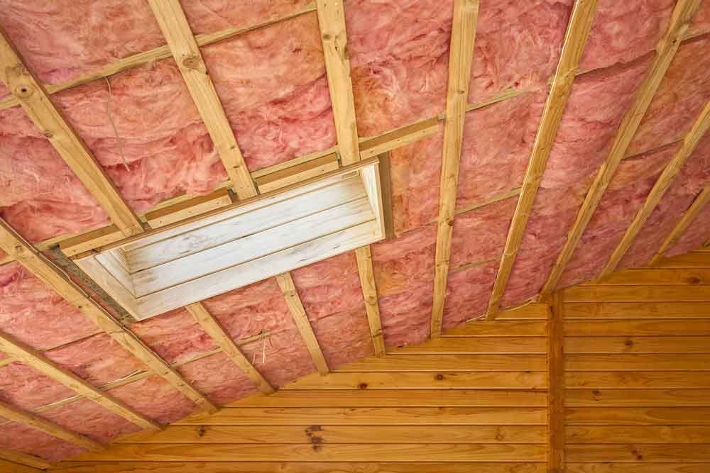 Roofing Insulation Installed On The Ceiling