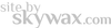 A logo for a website called site by skywax.com