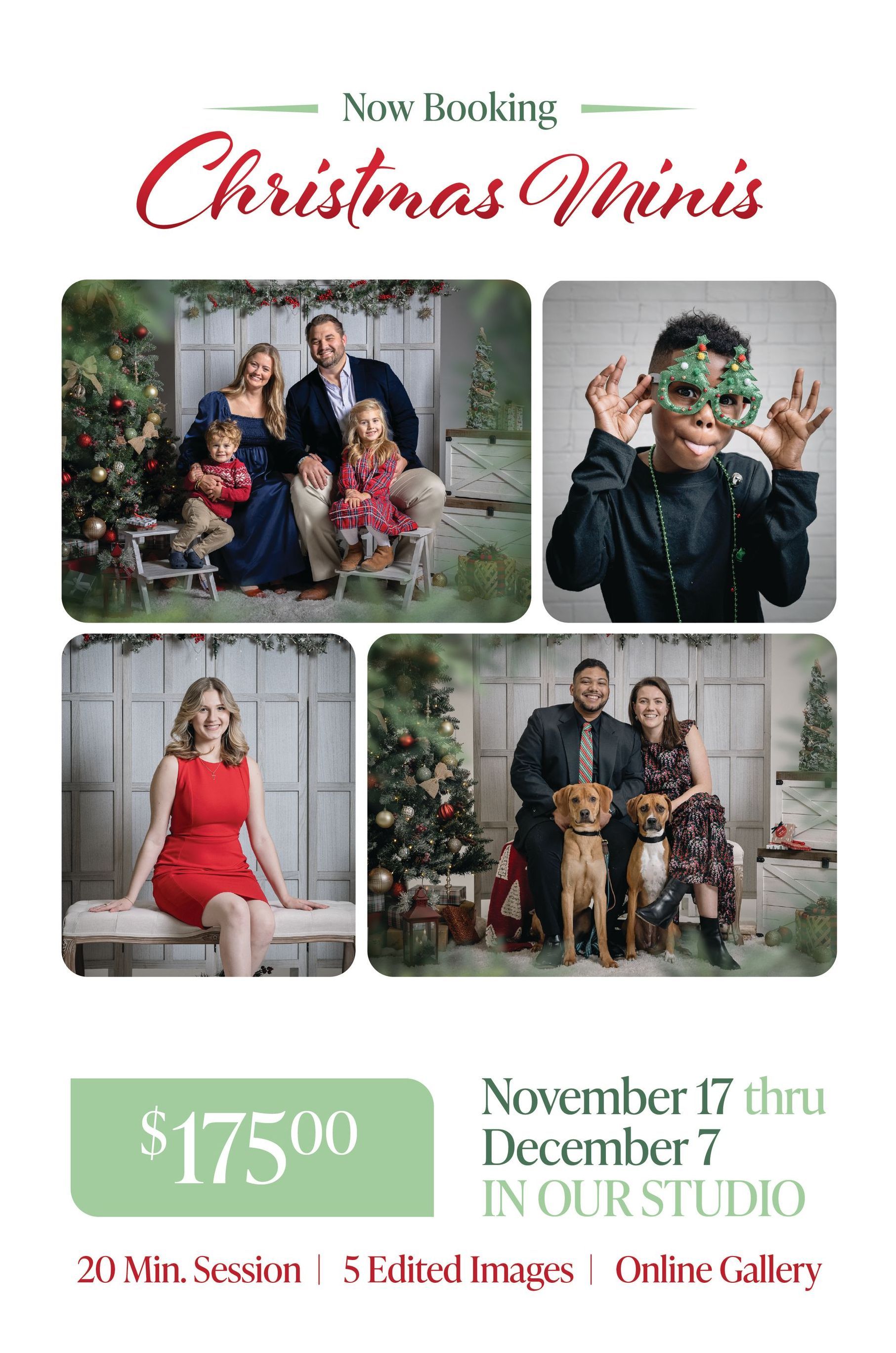 A christmas mini session is being offered for $ 175