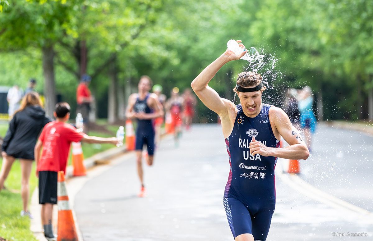 A runner with the word usa on his shirt