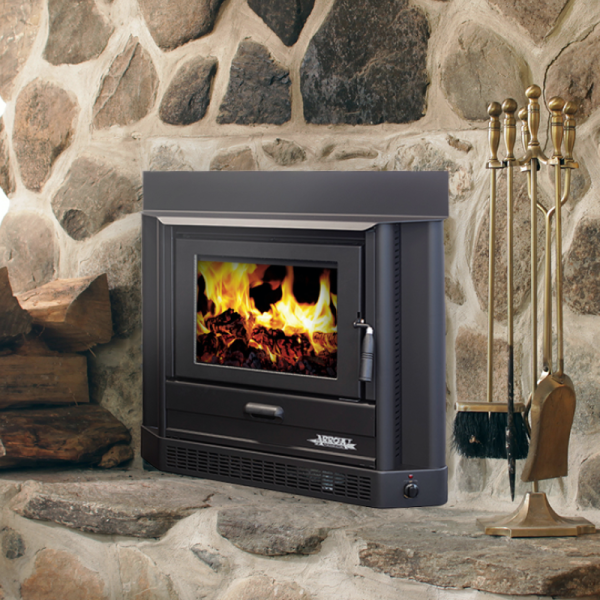 Arrow 1600 Metallic Black Inbuilt Wood Heater