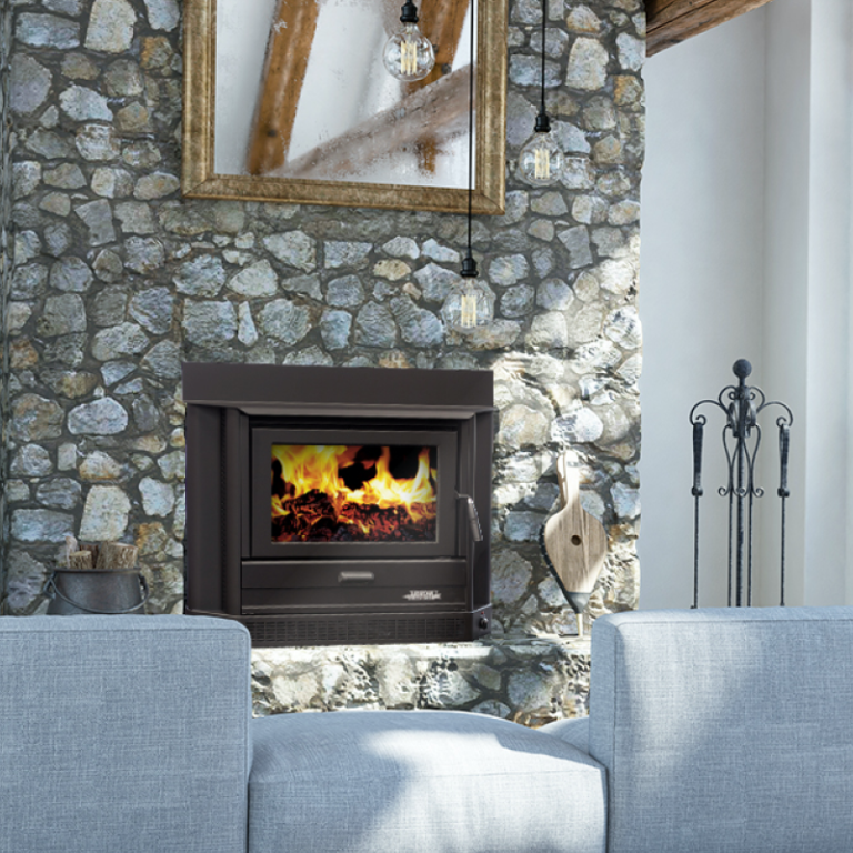 Arrow 2000 Metallic Black Inbuilt Wood Heater