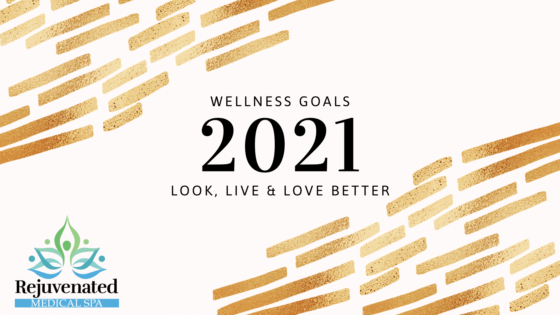 A poster for wellness goals for the year 2021.