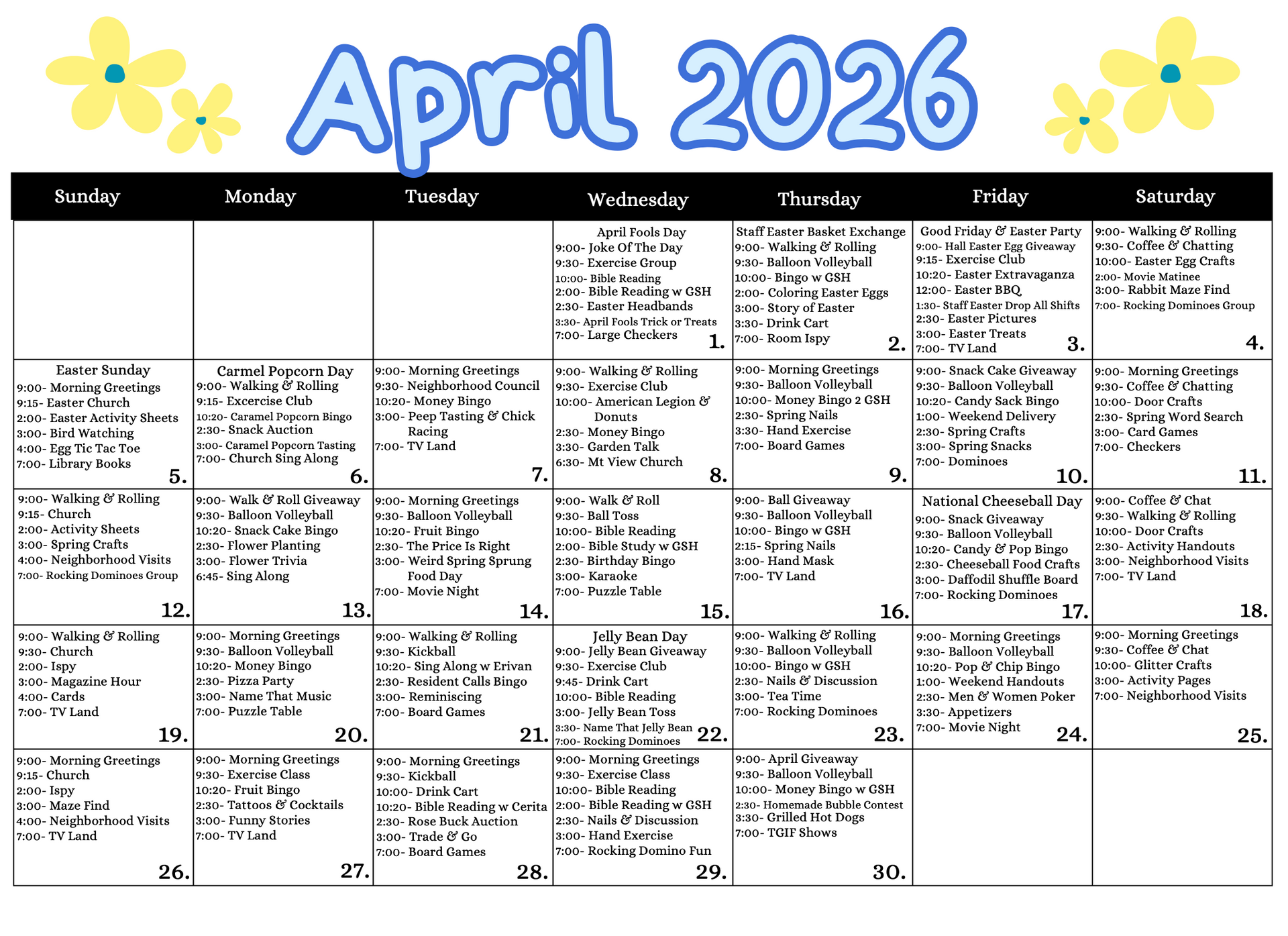 November 2025 calendar with turkey graphic, black days, and event details.