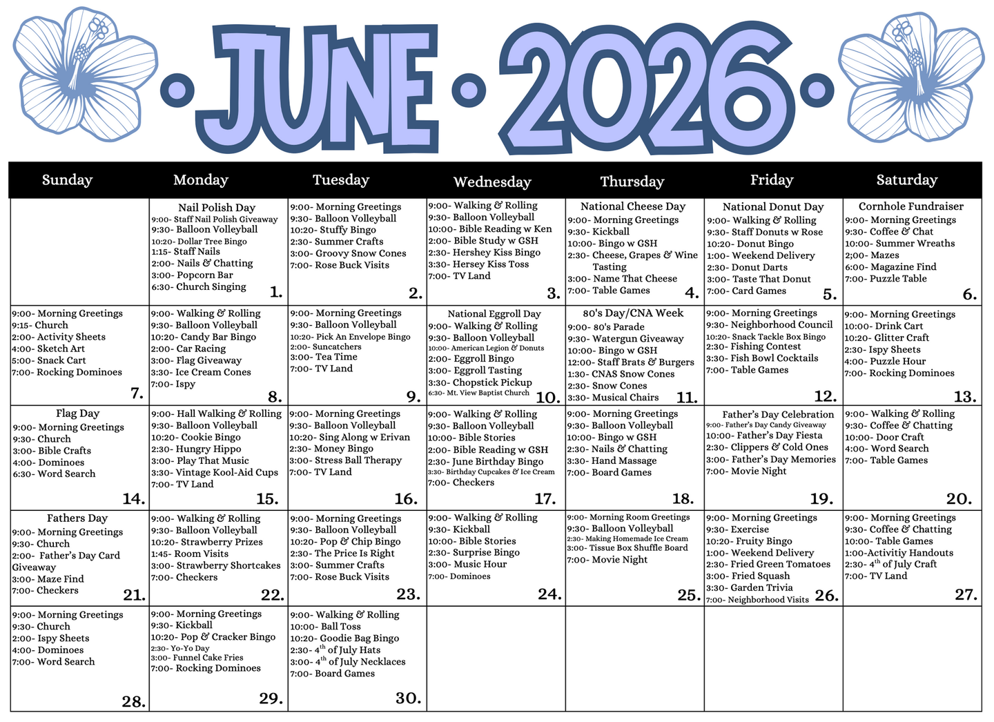 May 2026 monthly calendar with a butterfly header and handwritten notes in each date box