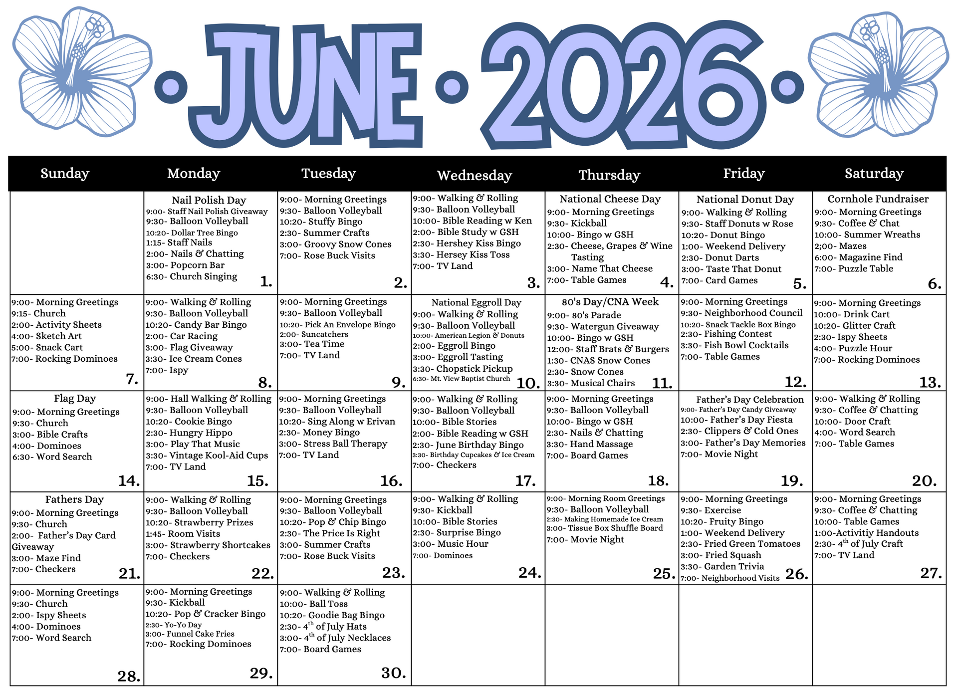 May 2026 monthly calendar with a butterfly header and handwritten notes in each date box