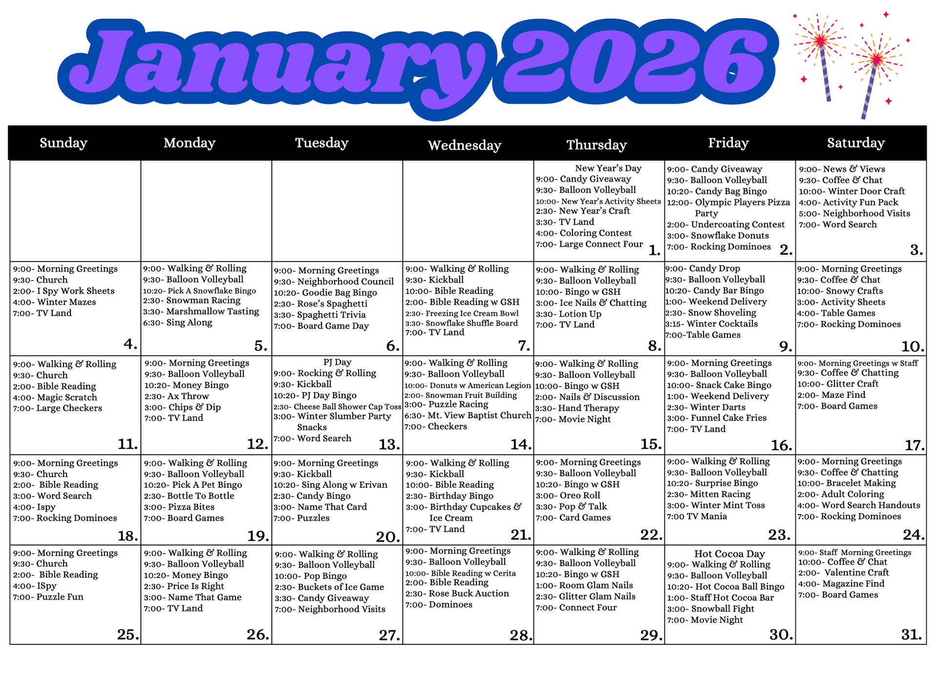 November 2025 calendar with turkey graphic, black days, and event details.