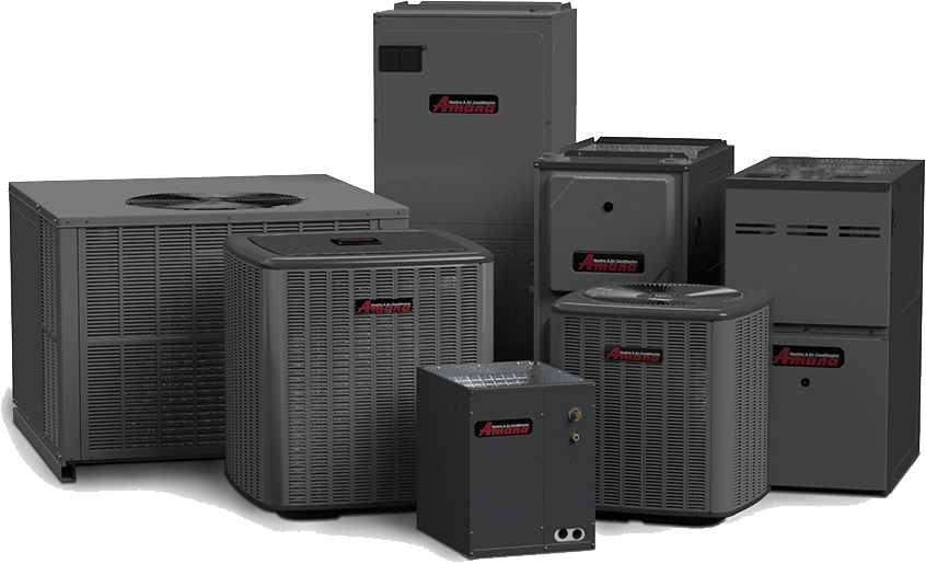 a group of air conditioners are sitting next to each other on a white background .