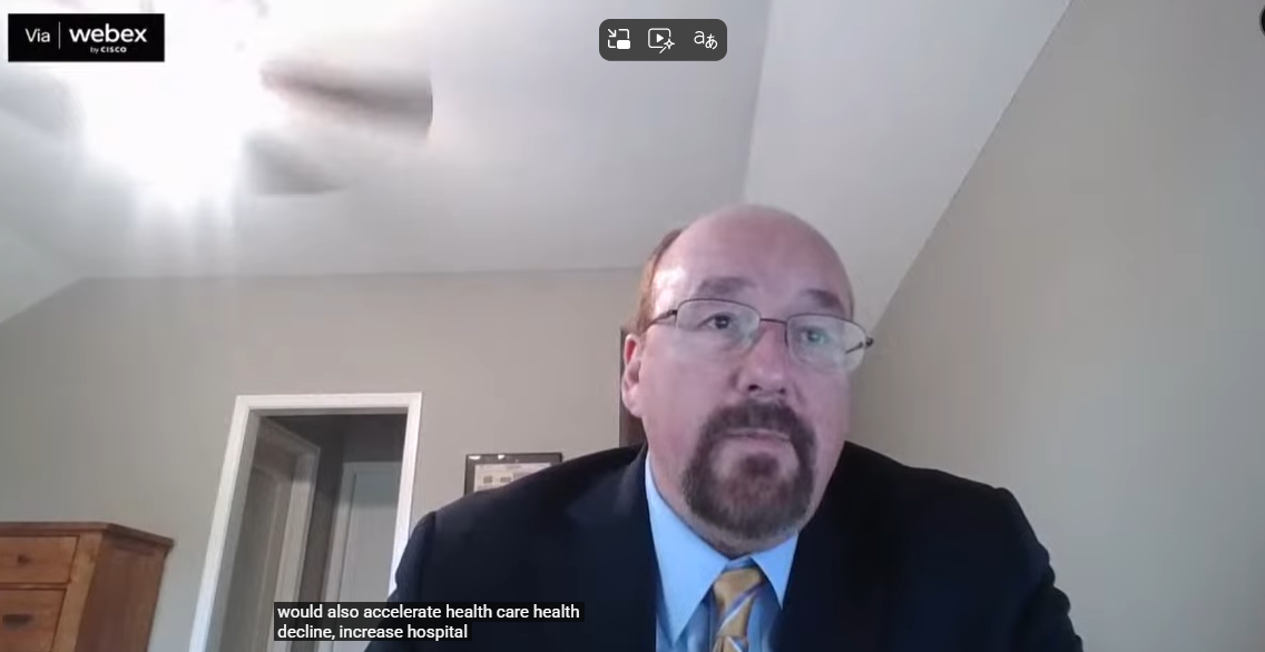 Dan Goodman, KABC Executive Director, testifies remotely.