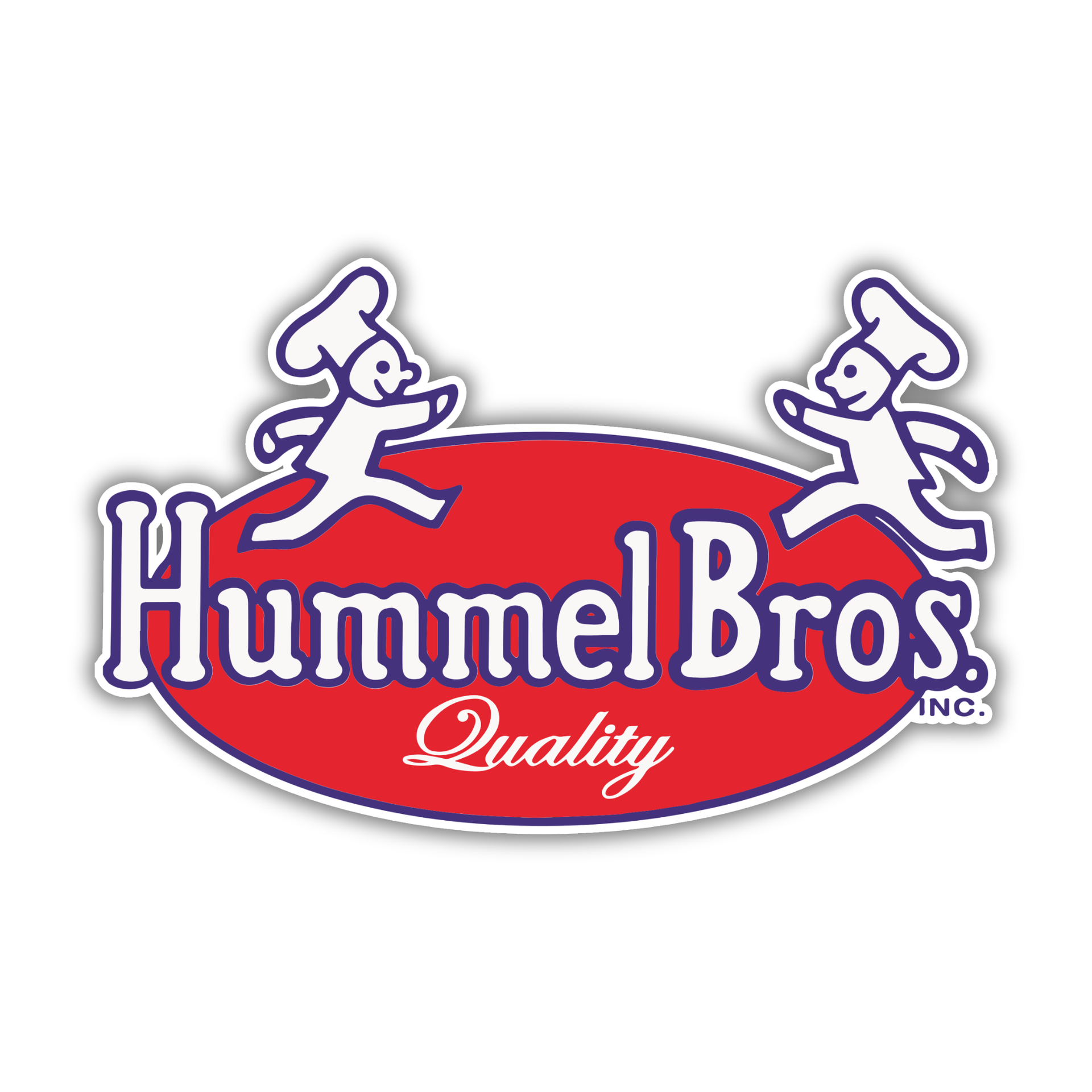 Hummel Bros. logo: Two cartoon chefs on a red oval, 