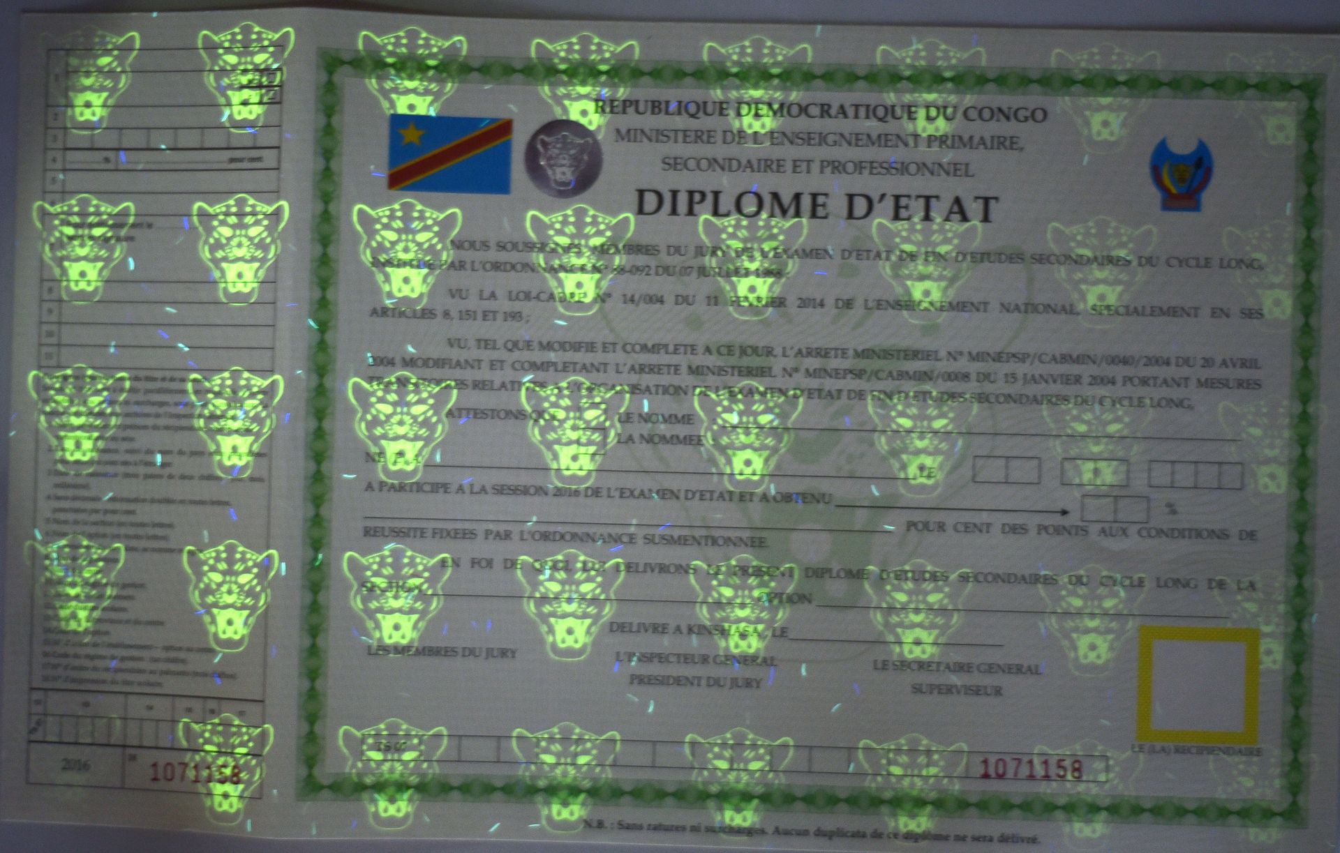A diploma that is glowing in the dark