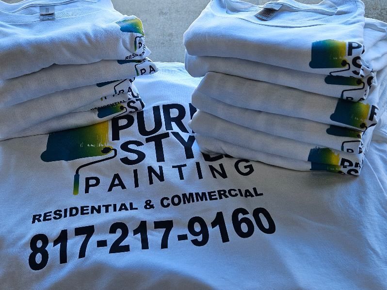 A stack of white t-shirts for pur styl painting