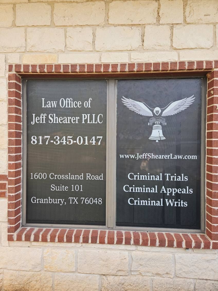 A sign for the law office of jeff shearer llc