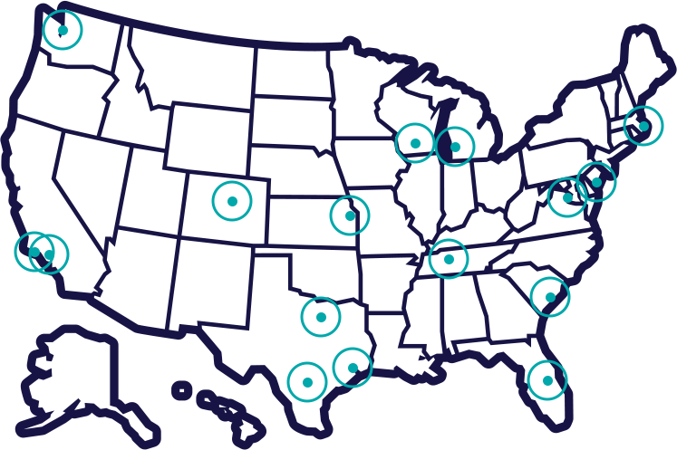 Endometrial and Ovarian Cancer Clinical Trial Site Map