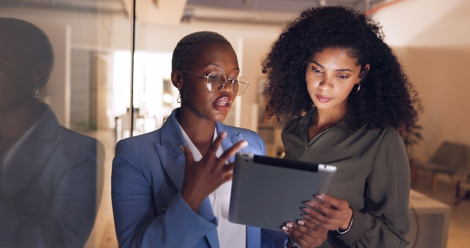 Two Black women in an office