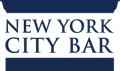 Logo for the New York City Bar in white text on a navy blue background.