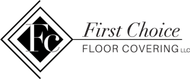 Logo for First Choice Floor Covering LLC: "Fc" monogram in a diamond, with "First Choice" and "Floor Covering LLC" text.
