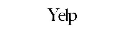 A black and white yelp logo on a white background