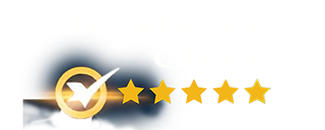 Logo of Reputation-Clinic. A circle with a checkmark and four stars on a white background.