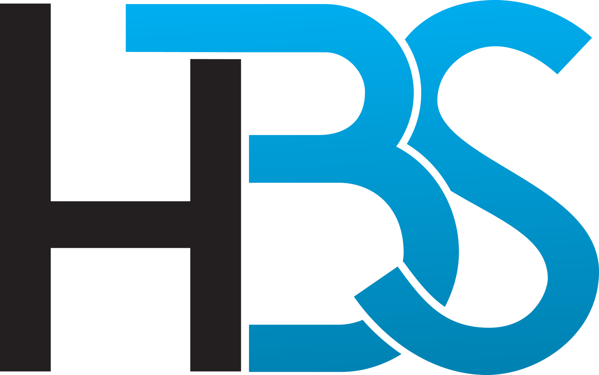 A blue and black logo for a company called hrs.