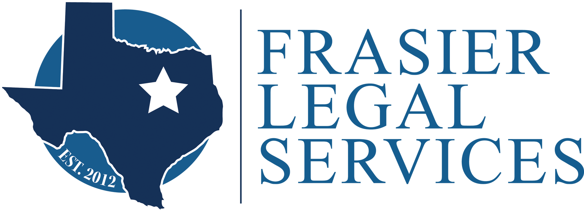 The logo for frasier legal services shows a map of texas