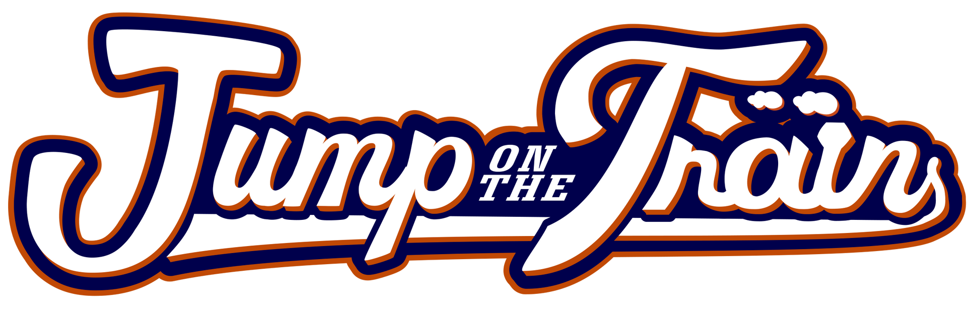 A logo for jump on the train is shown on a white background.