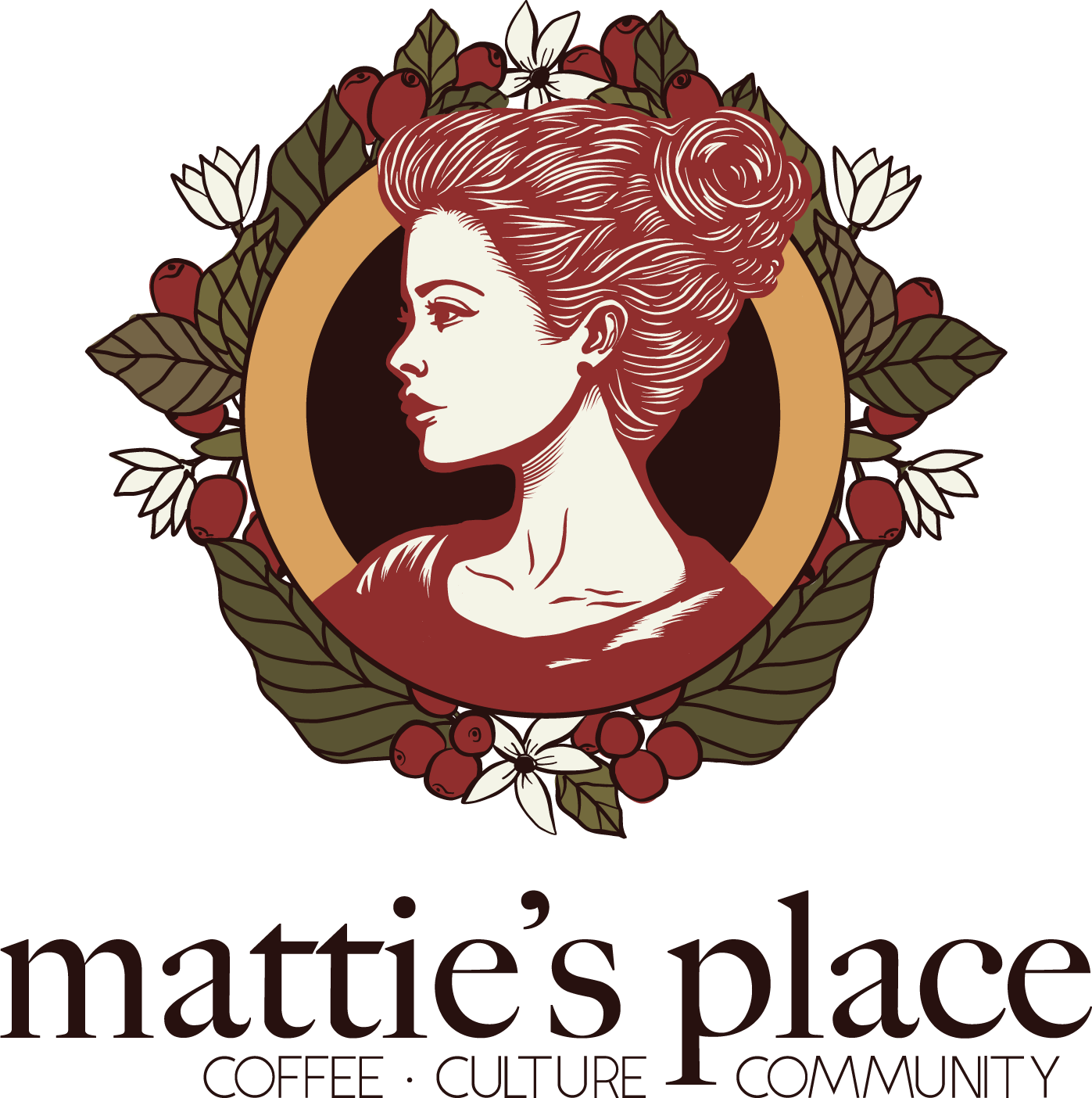 The logo for mattie 's place coffee culture community