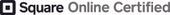A square online certified logo on a white background