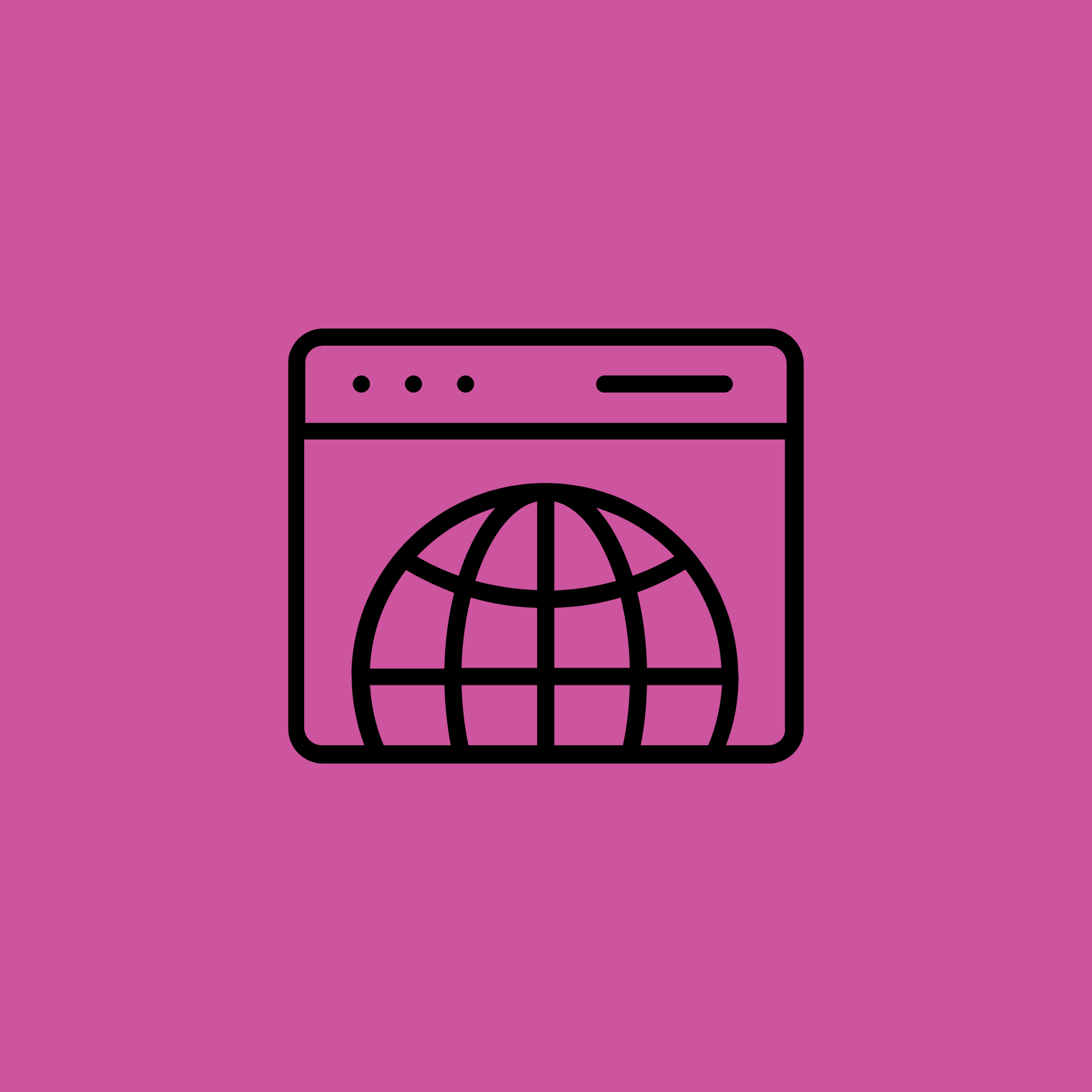 A computer screen with a globe on it on a pink background.