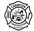 A black and white logo for a construction company.