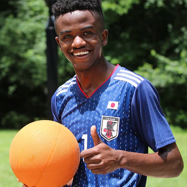 A teenage soccer player