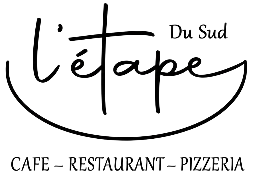 Du Sud L’étape café-restaurant-pizzeria logo in black script on white background