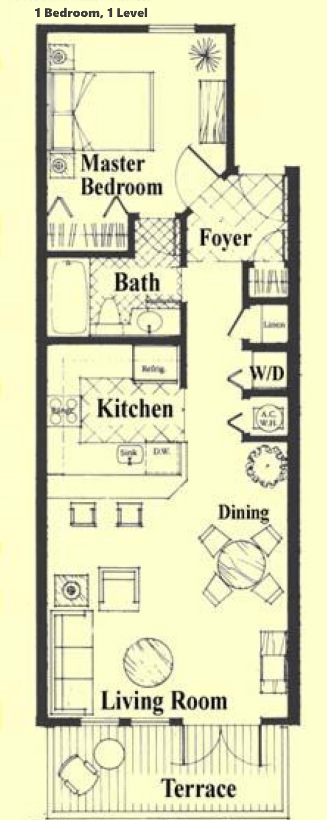 A black and white floor plan of a bedroom apartment