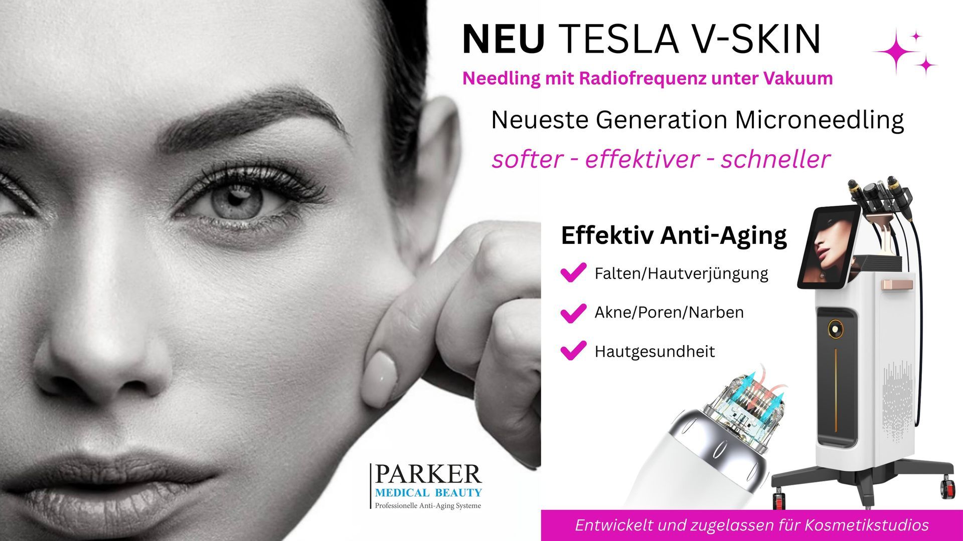 Tesla V-Skin Vakuum Mikroneedling RF