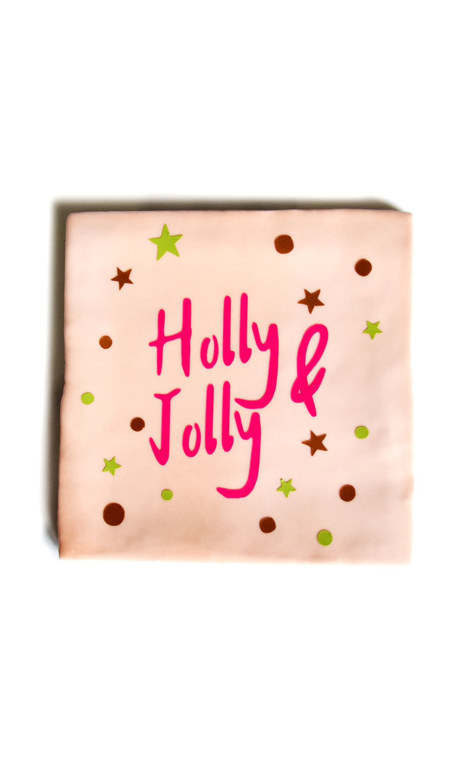 Kerst-tegel Holly-Jolly