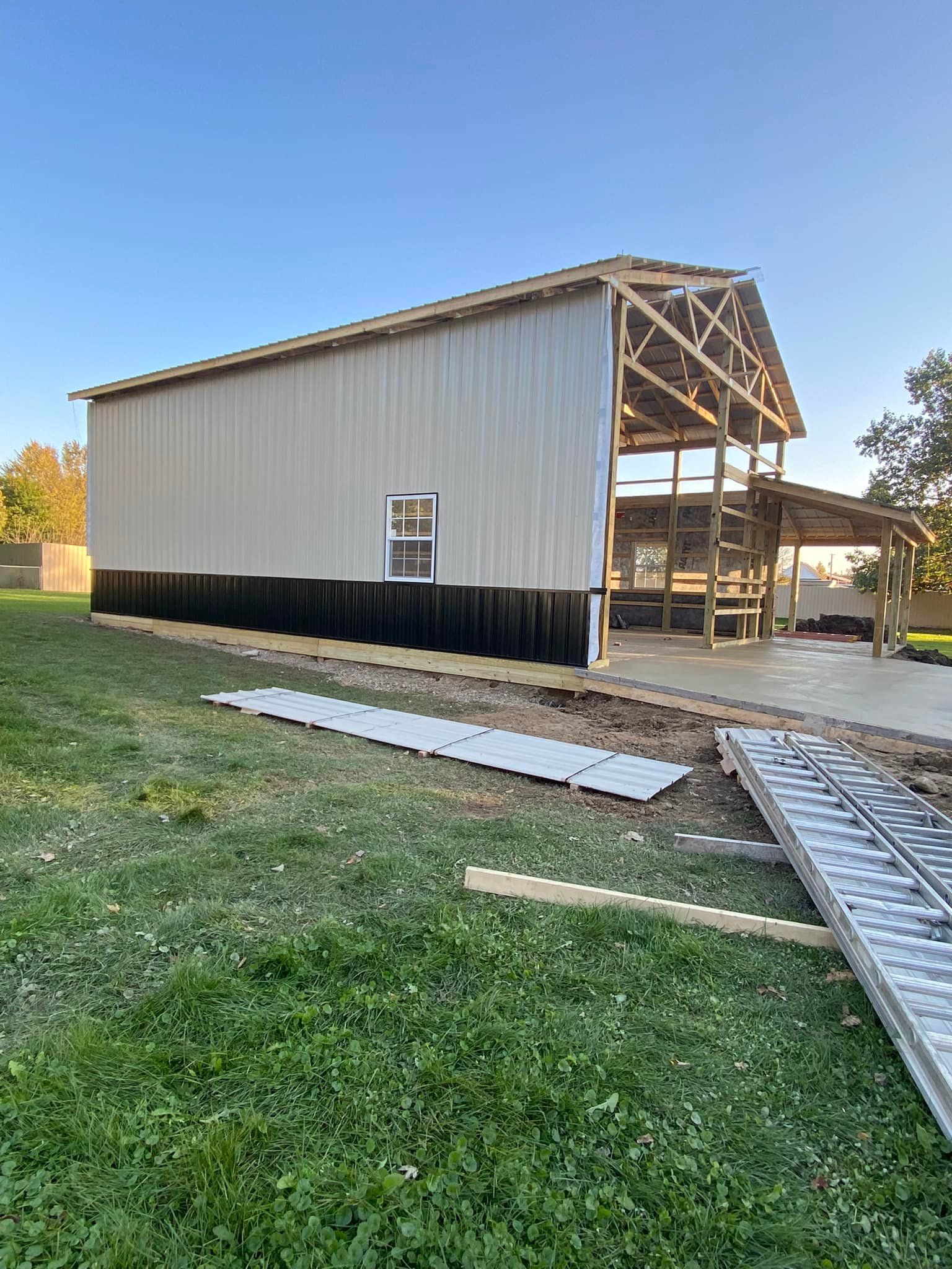 Steel Ridge Buildings During Construction - Akron, IN - O & R Buildings LLC