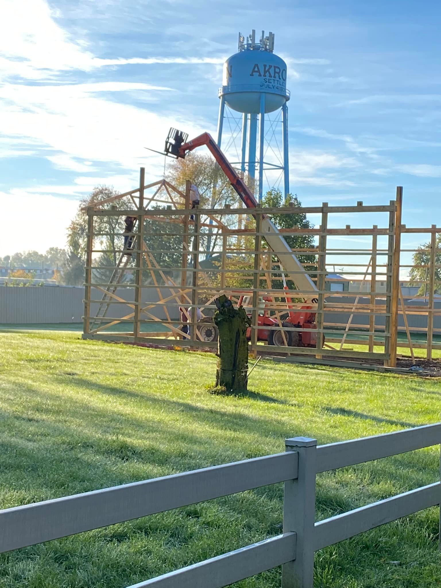 Steel Ridge Buildings Under Construction Side View Three - Akron, IN - O & R Buildings LLC