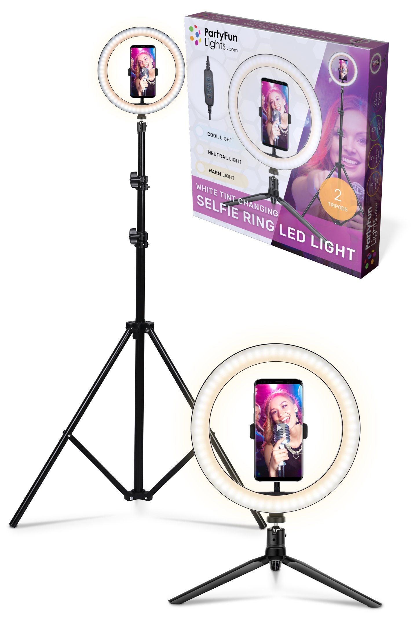 Selfie Ring LED Light • Phone Holder - Ø26cm