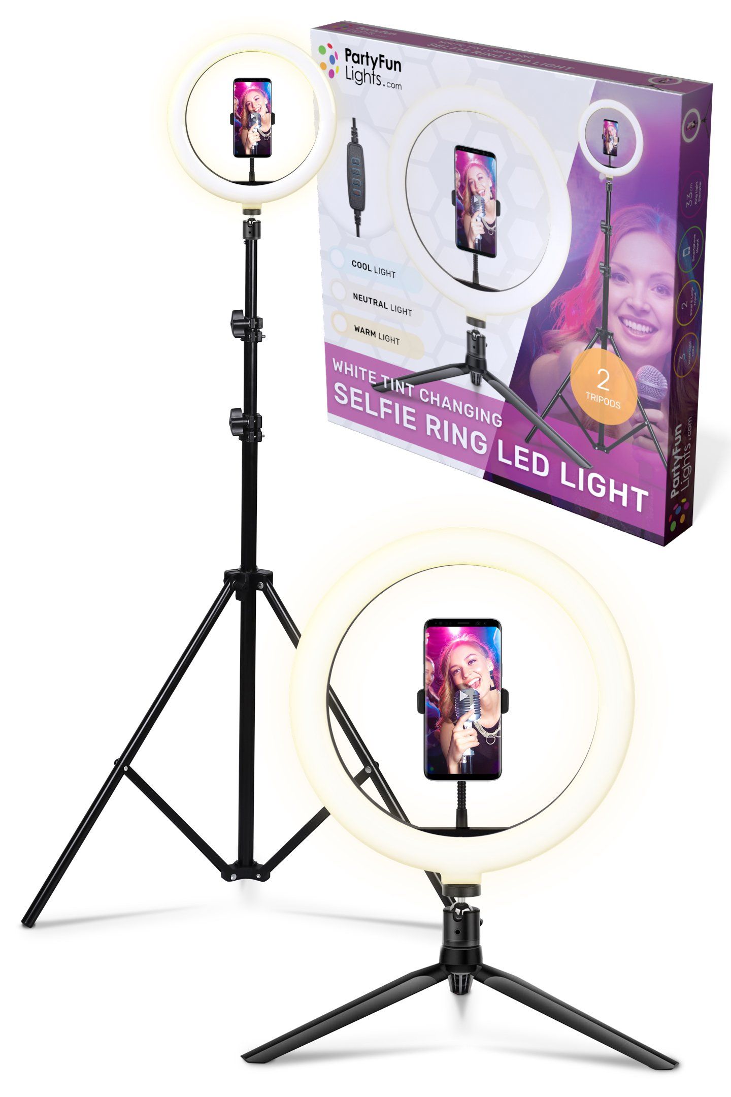 Selfie Ring LED Light • Phone Holder - Ø26cm