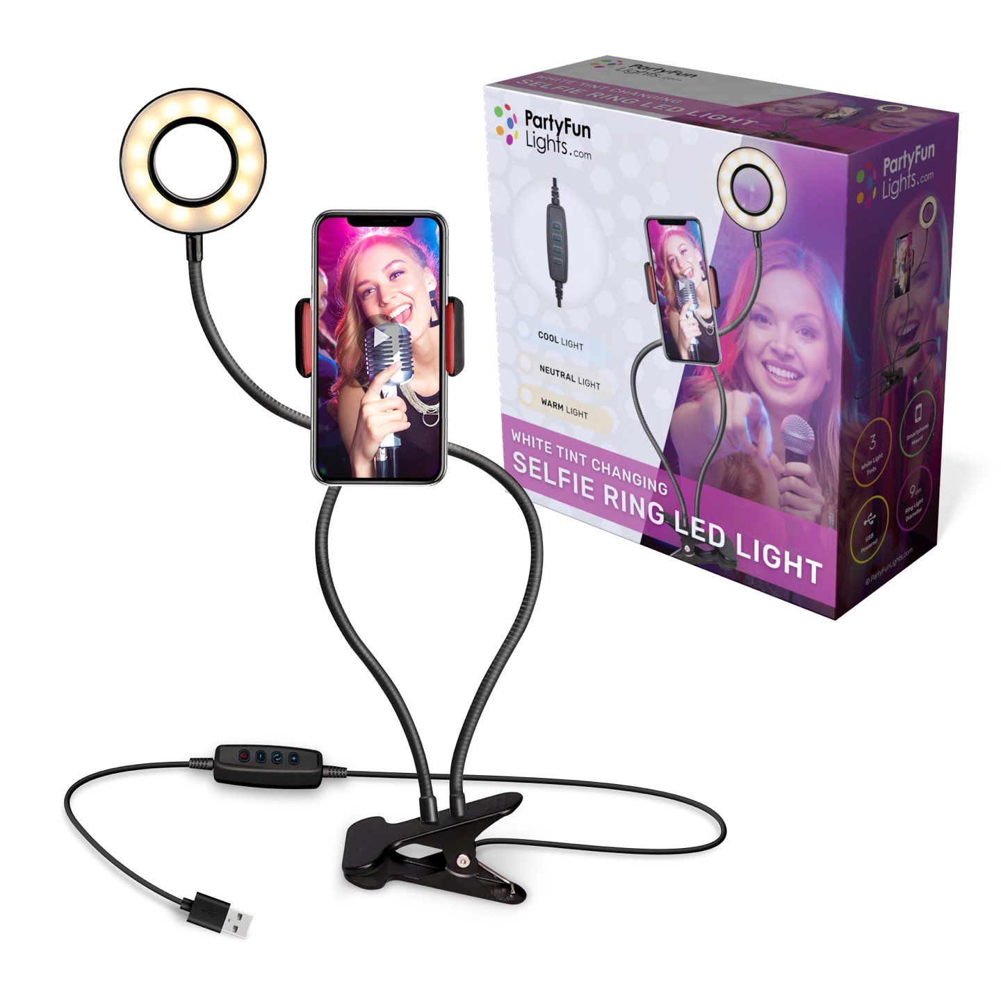 Selfie Ring LED Light • Phone Holder - Ø9cm