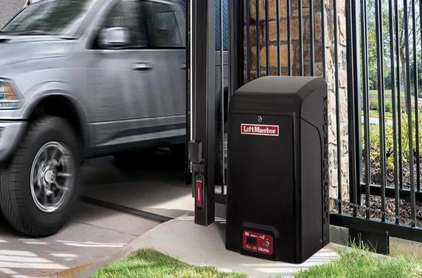 slide detector near the the door with the logo of liftmonster